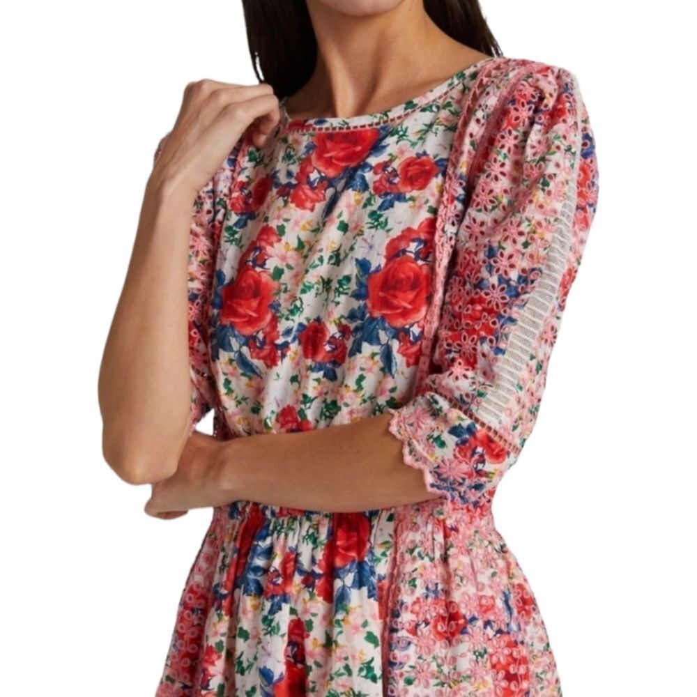 LoveShackFancy Novalie Crochet‎ Embroidered Eyelet Cotton Floral Dress sz… - Picture 6 of 16